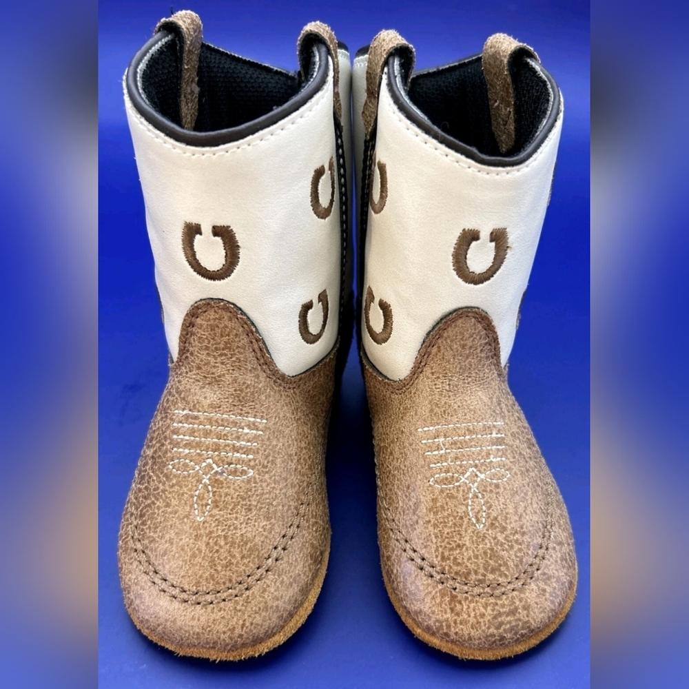 Charming Brown and White Kids Boots